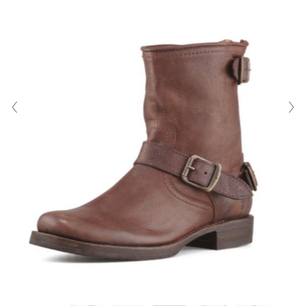 Frye Veronica Back Zip Leather Biker Boots